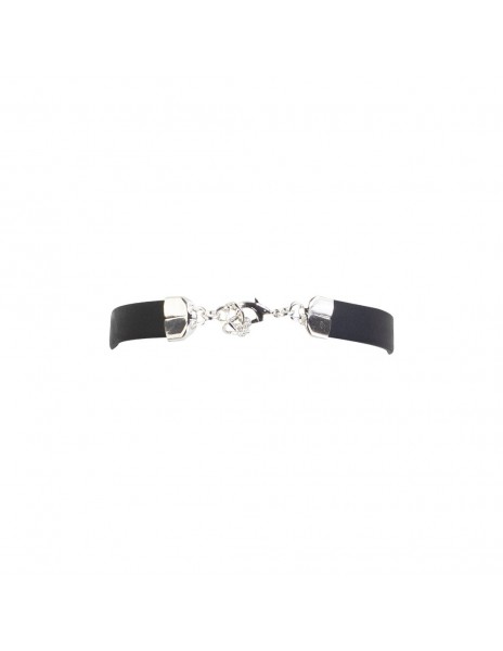 BRACCIALE FIORENTINA NERO CON PIASTRA