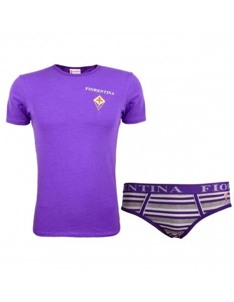 T-SHIRT E SLIP  VIOLA FIORENTINA BAMBINO