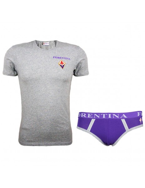 T-SHIRT E SLIP GRIGI FIORENTINA BAMBINO